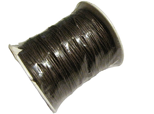 Baumwollband gewachst 1mm, braun dunkel, 91m (0,06€/m)